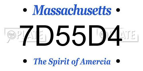 7D55D4 Massachusetts License Plate
