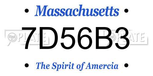7D56B3 Massachusetts License Plate