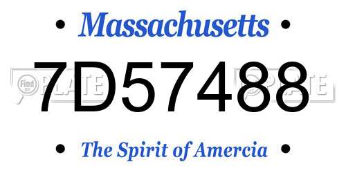 7D57488 Massachusetts License Plate
