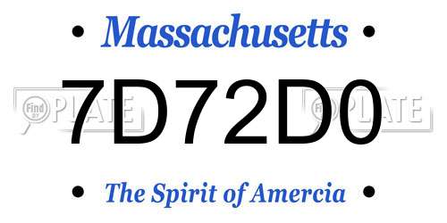 7D72D0 Massachusetts License Plate