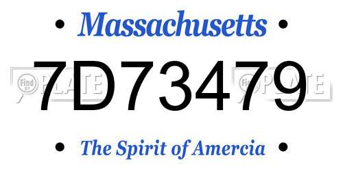 7D73479 Massachusetts License Plate