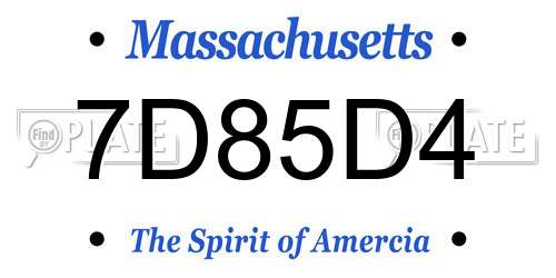 7D85D4 Massachusetts License Plate