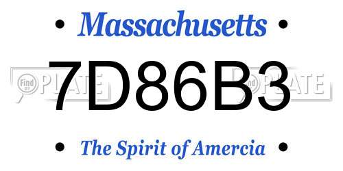 7D86B3 Massachusetts License Plate