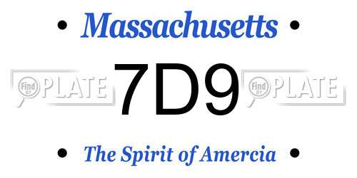 7D9 Massachusetts License Plate