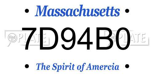 7D94B0 Massachusetts License Plate