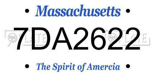7DA2622 Massachusetts License Plate