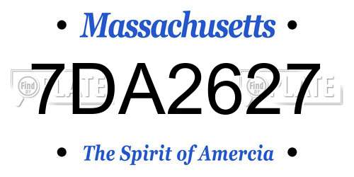 7DA2627 Massachusetts License Plate