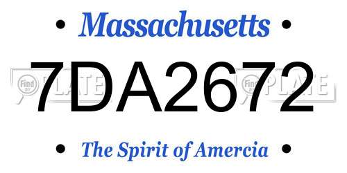 7DA2672 Massachusetts License Plate