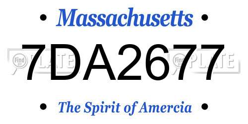 7DA2677 Massachusetts License Plate