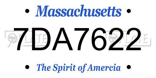 7DA7622 Massachusetts License Plate