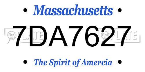 7DA7627 Massachusetts License Plate