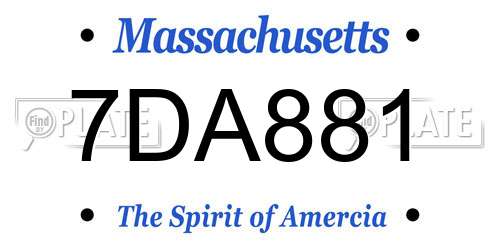 7DA881 Massachusetts License Plate