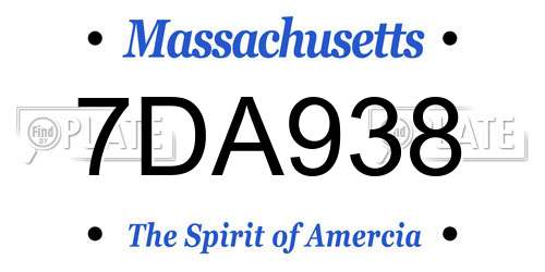 7DA938 Massachusetts License Plate