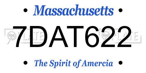 7DAT622 Massachusetts License Plate