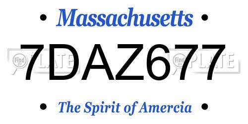 7DAZ677 Massachusetts License Plate