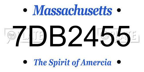 7DB2455 Massachusetts License Plate
