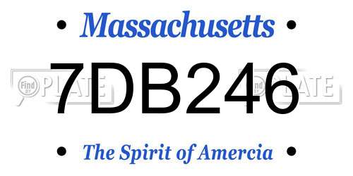7DB246 Massachusetts License Plate