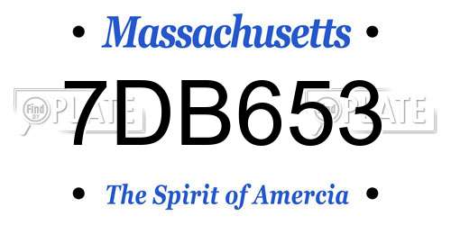 7DB653 Massachusetts License Plate