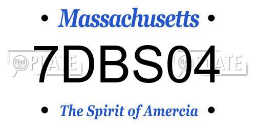 7DBS04 Massachusetts License Plate