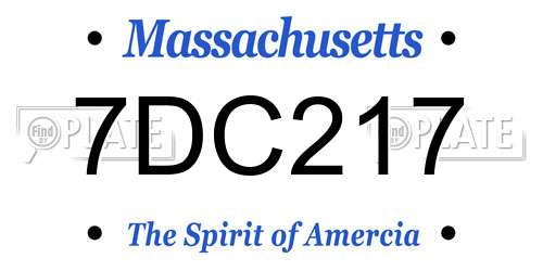7DC217 Massachusetts License Plate