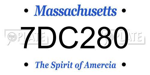 7DC280 Massachusetts License Plate