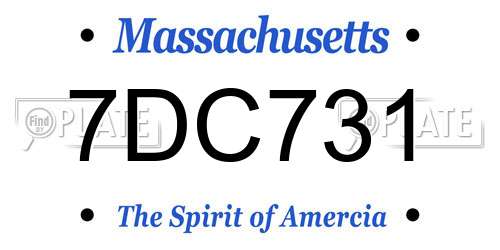 7DC731 Massachusetts License Plate