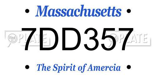 7DD357 Massachusetts License Plate