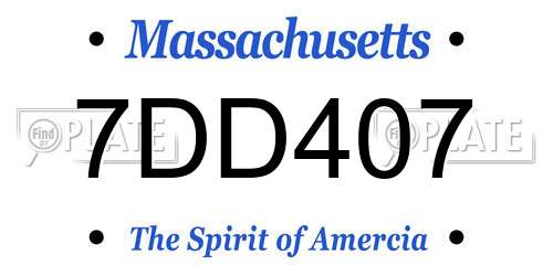 7DD407 Massachusetts License Plate