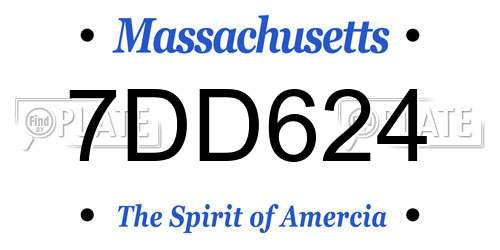 7DD624 Massachusetts License Plate