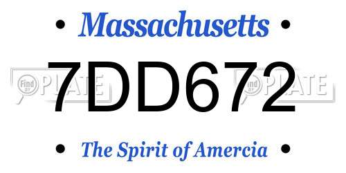 7DD672 Massachusetts License Plate