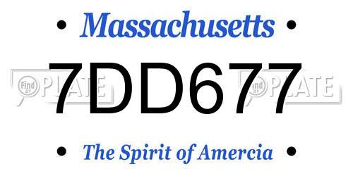 7DD677 Massachusetts License Plate