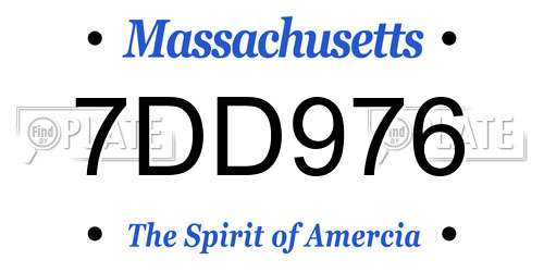 7DD976 Massachusetts License Plate