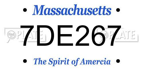 7DE267 Massachusetts License Plate