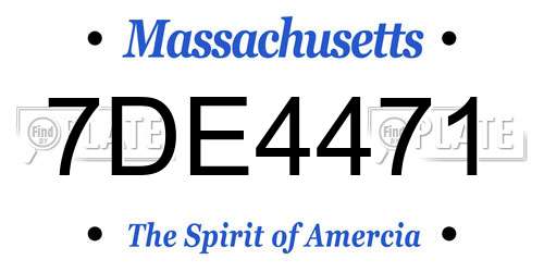 7DE4471 Massachusetts License Plate