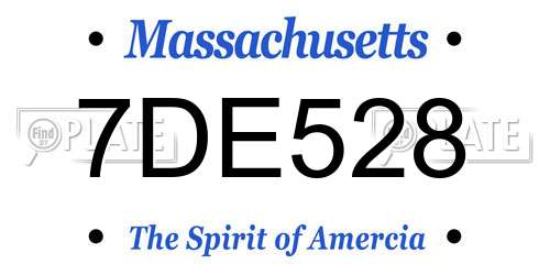 7DE528 Massachusetts License Plate