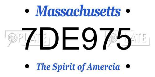 7DE975 Massachusetts License Plate