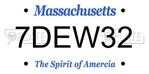 7DEW32 Massachusetts License Plate