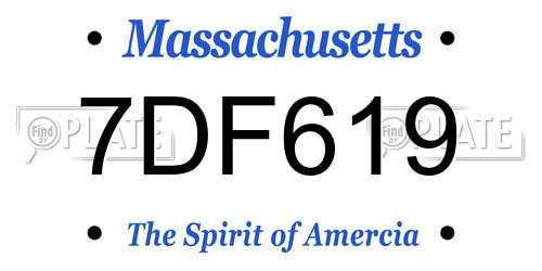 7DF619 Massachusetts License Plate