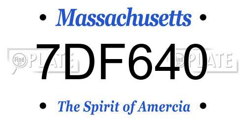 7DF640 Massachusetts License Plate