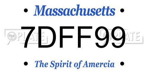 7DFF99 Massachusetts License Plate