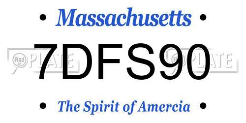 7DFS90 Massachusetts License Plate
