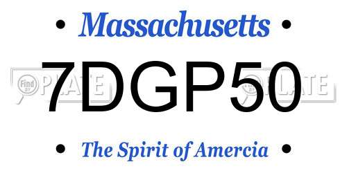 7DGP50 Massachusetts License Plate