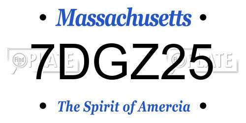 7DGZ25 Massachusetts License Plate