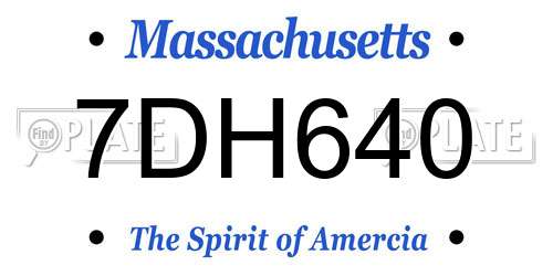 7DH640 Massachusetts License Plate