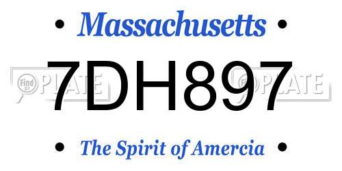 7DH897 Massachusetts License Plate