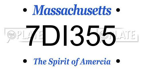 7DI355 Massachusetts License Plate
