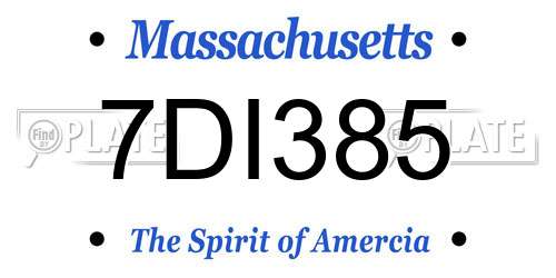 7DI385 Massachusetts License Plate