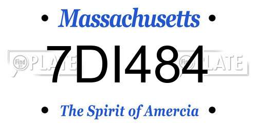 7DI484 Massachusetts License Plate