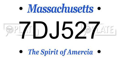 7DJ527 Massachusetts License Plate