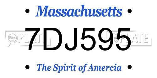 7DJ595 Massachusetts License Plate